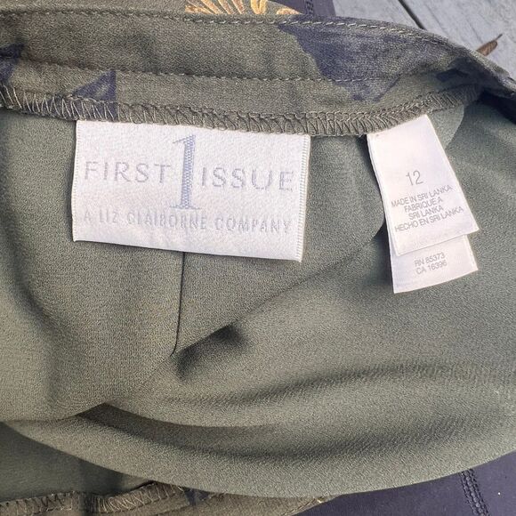 VTg First Issue Olive Leaf Pattern Skirt Size 12 - Picture 3 of 6